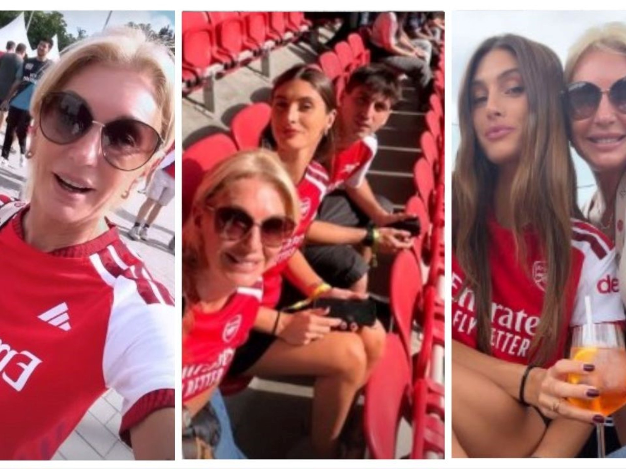 Yanina Latorre with her children Lola and Dieguito at the Puskas Arena for the Champions League final.