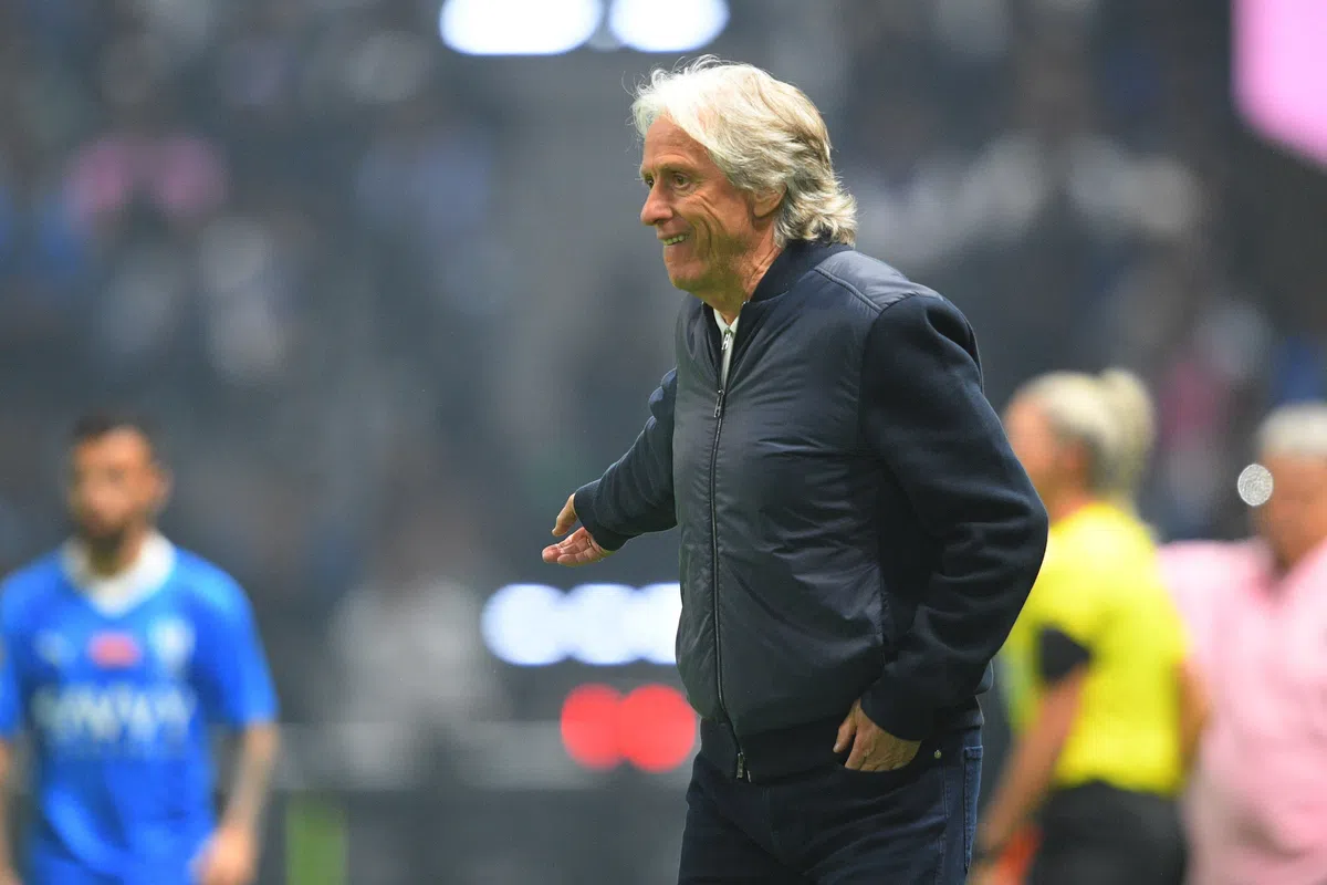 Portuguese football manager Jorge Jesus speaking at a press conference for Al-Nassr.