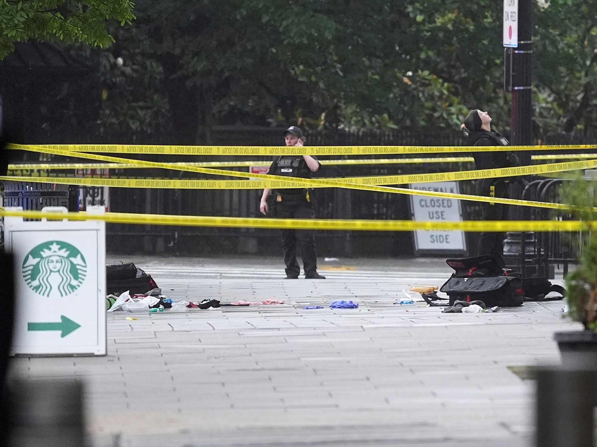 FBI and Secret Service agents at the scene of a shooting near the White House.