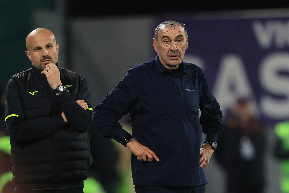 Lazio coach Maurizio Sarri on the sidelines during a Serie A match