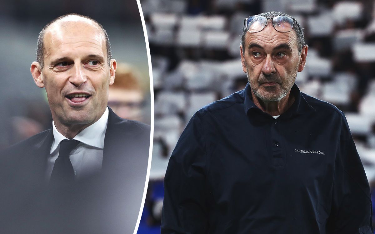 Maurizio Sarri observing a football match from the technical area