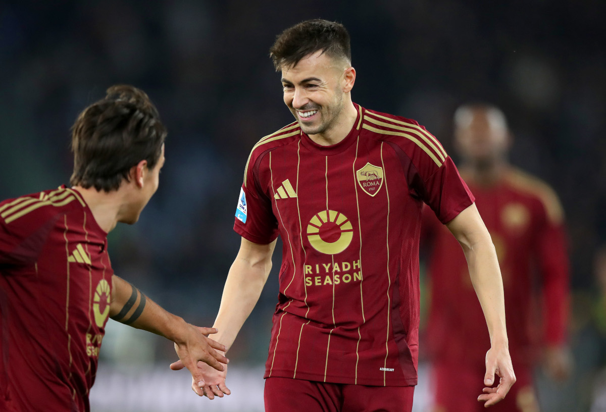 Stephan El Shaarawy celebrating a goal for AS Roma