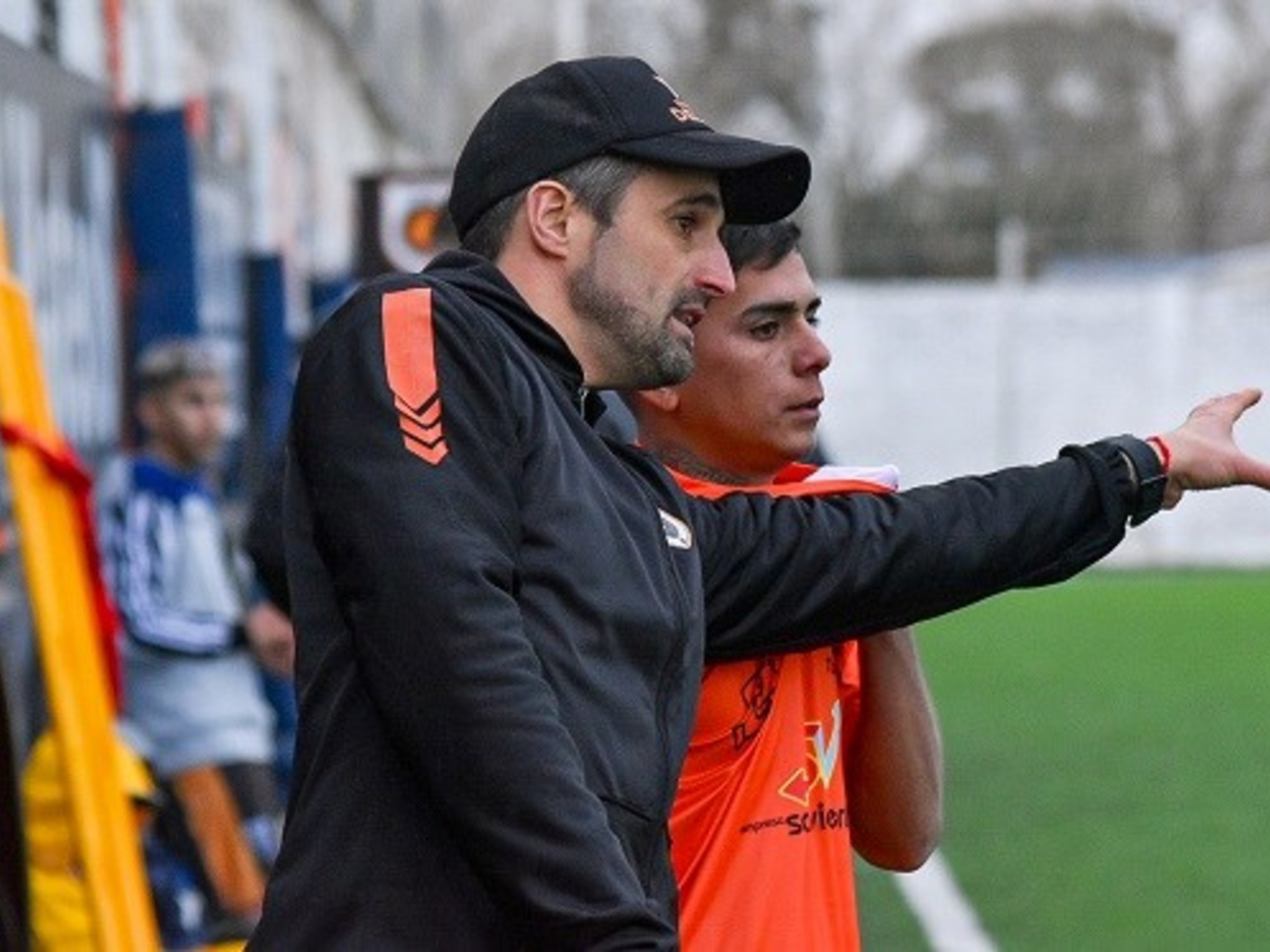 Agustín Wallasch, coach of Estrella del Sur, speaking during an interview.
