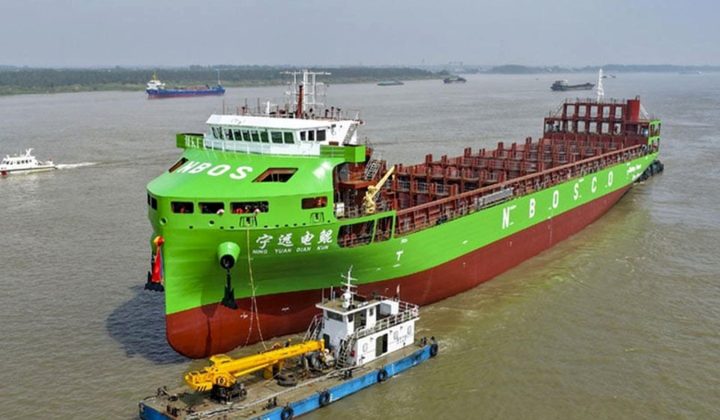 China Launches “Ning Yuan Dian Kun,” World’s Largest 100% Electric Container Ship
