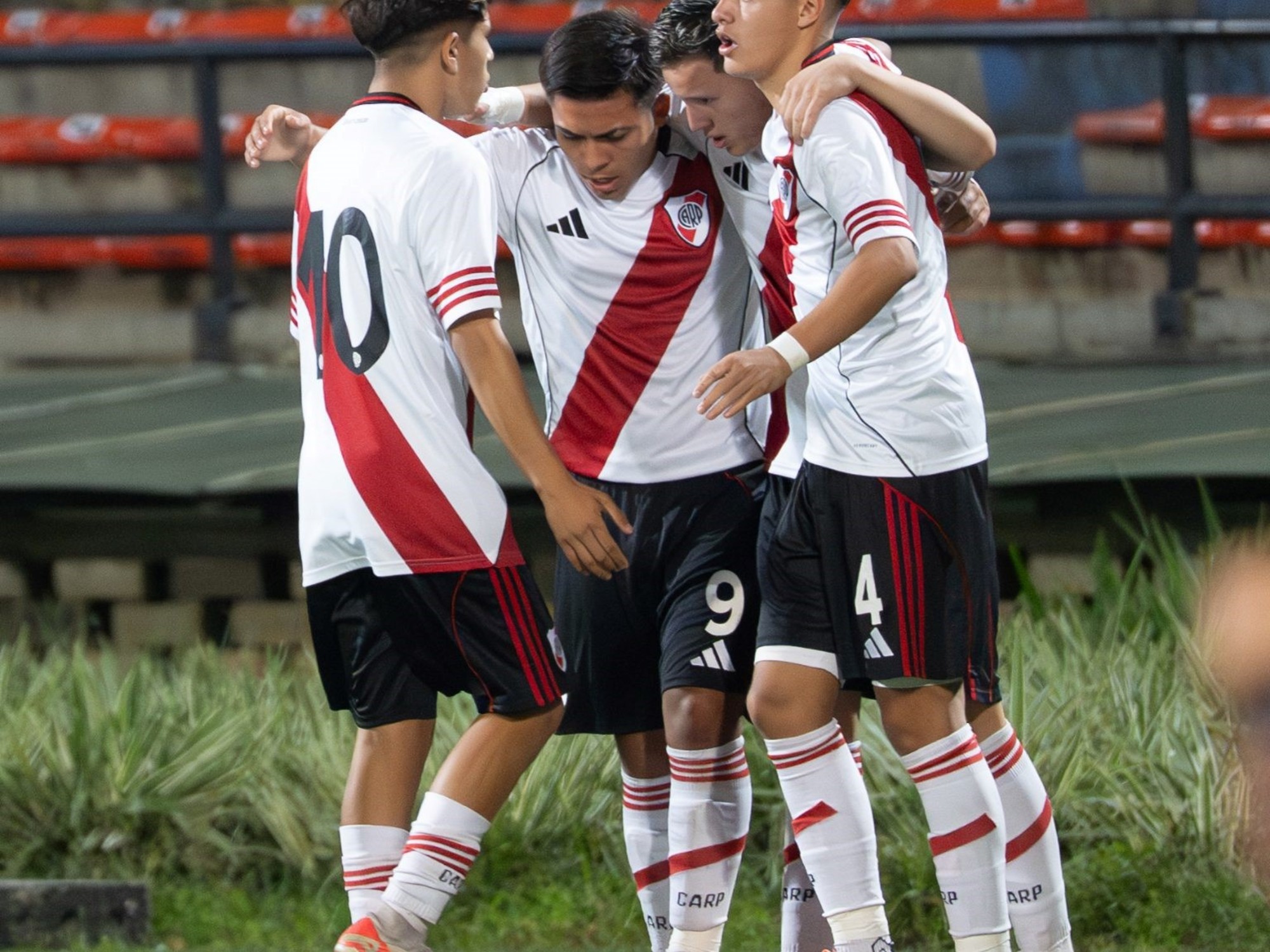 River Plate youth football team celebrating