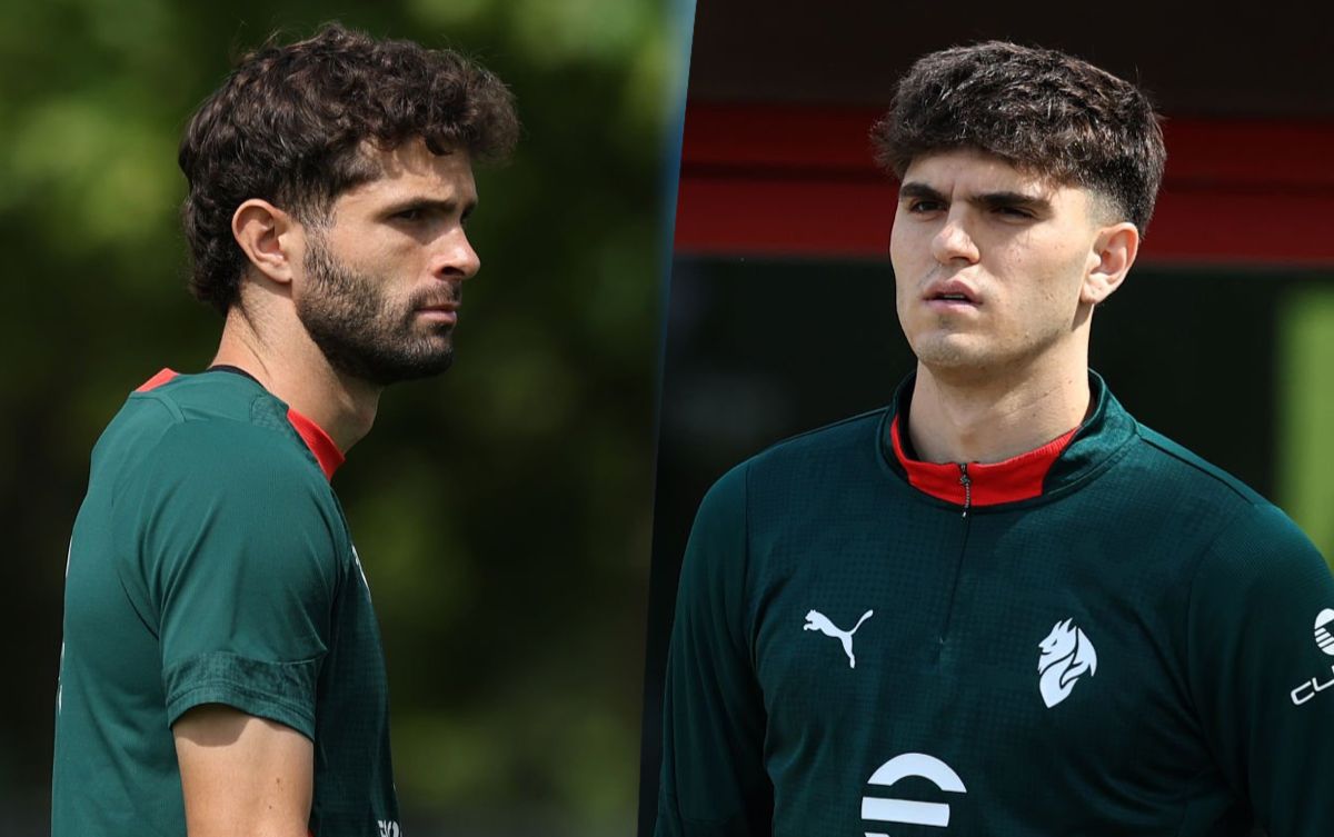 Christian Pulisic training with AC Milan teammates