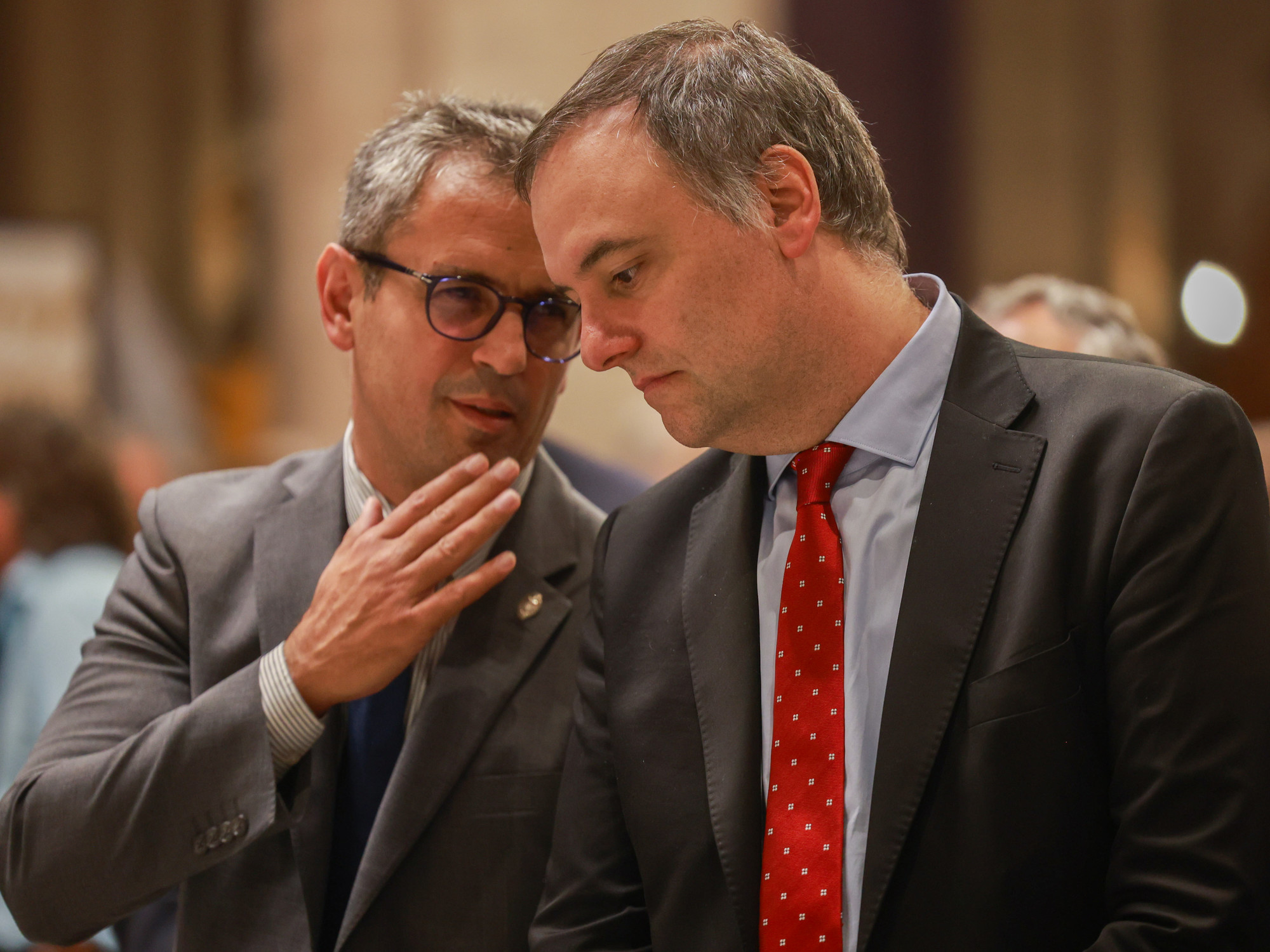 Manuel Adorni, Chief of Staff for the Argentine government, pictured in a professional setting.