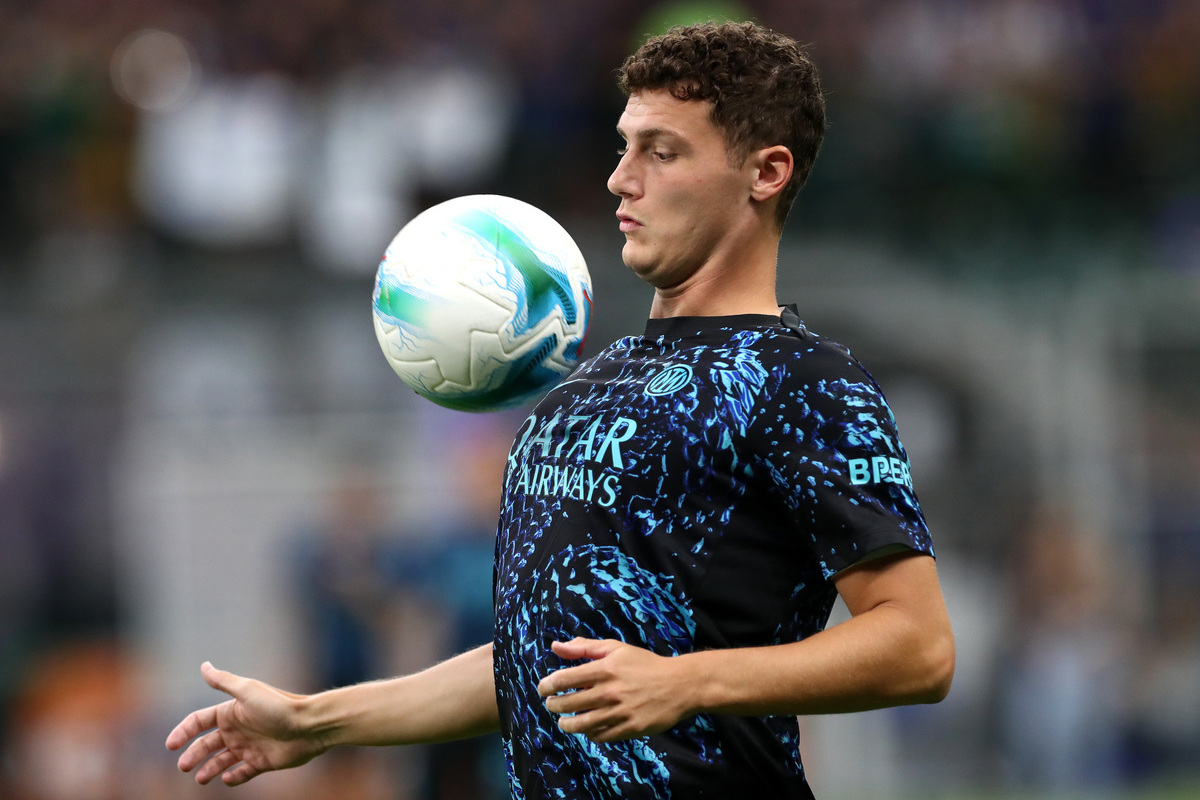 Benjamin Pavard in an Inter Milan training kit