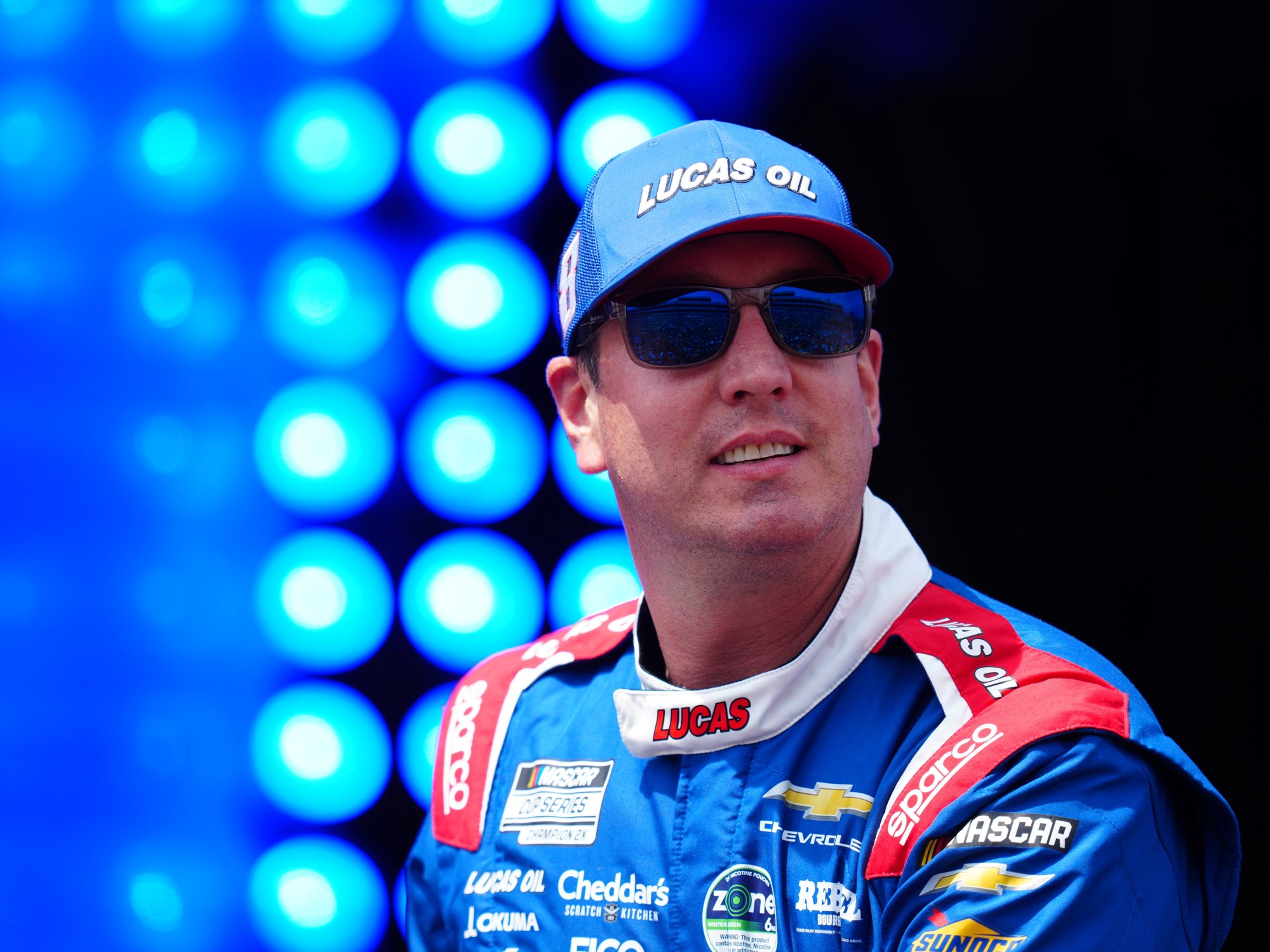 Kyle Busch in a NASCAR race car
