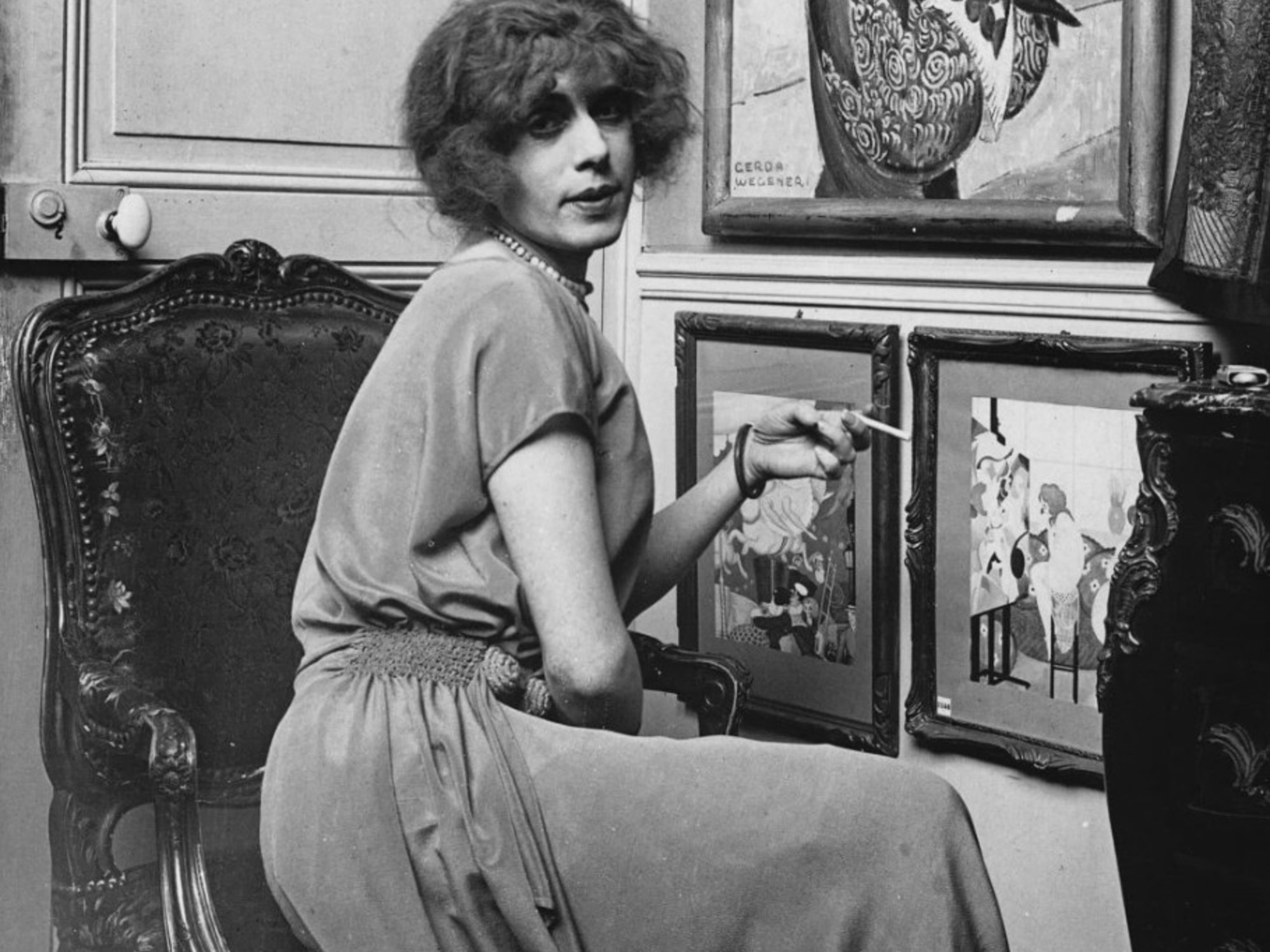 Portrait of Lili Elbe, a Danish artist and pioneer in gender identity.