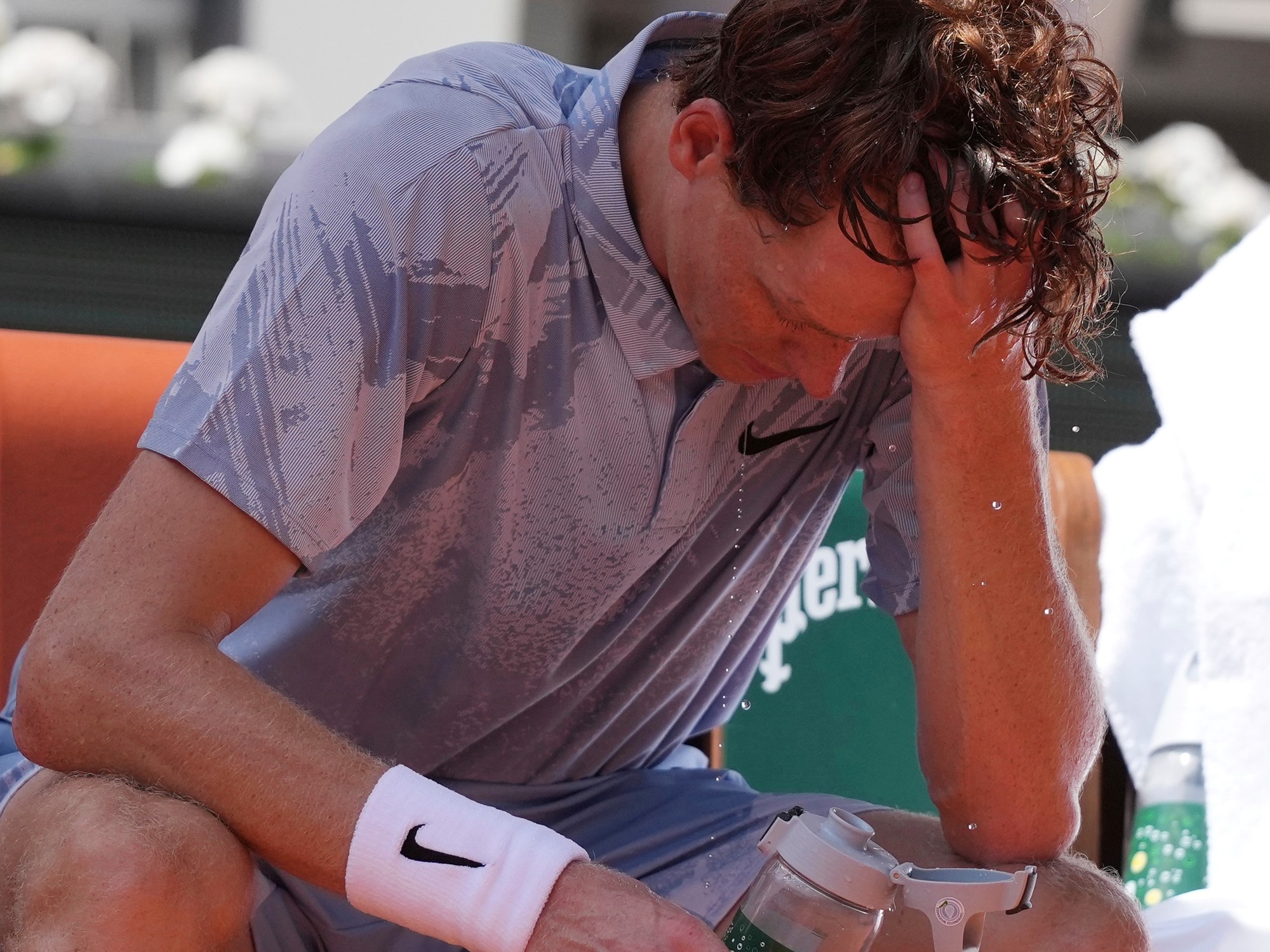 Jannik Sinner on court during a match at the French Open