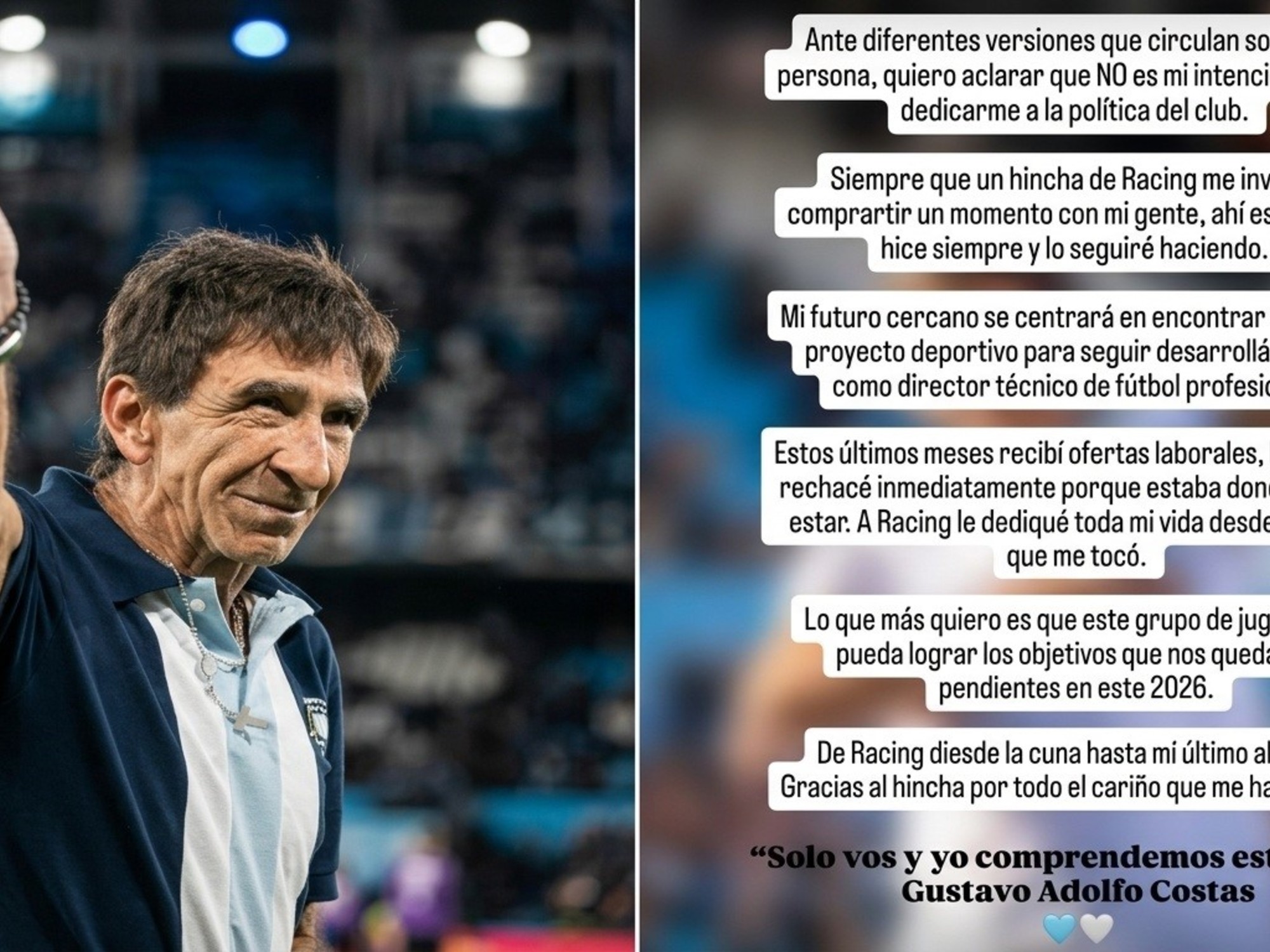 Gustavo Costas, football coach, looking thoughtful on the sidelines.