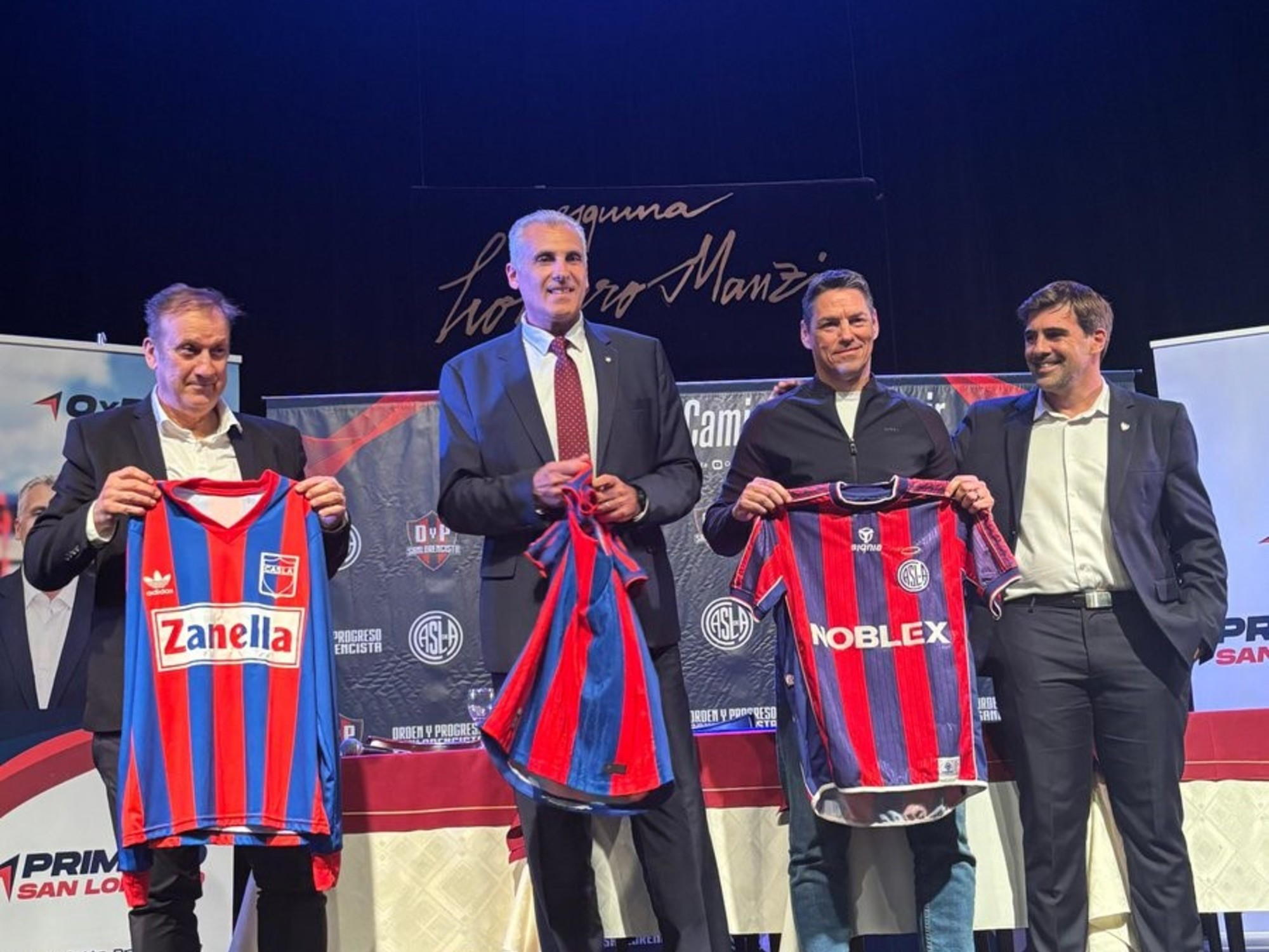San Lorenzo de Almagro football club crest and stadium view