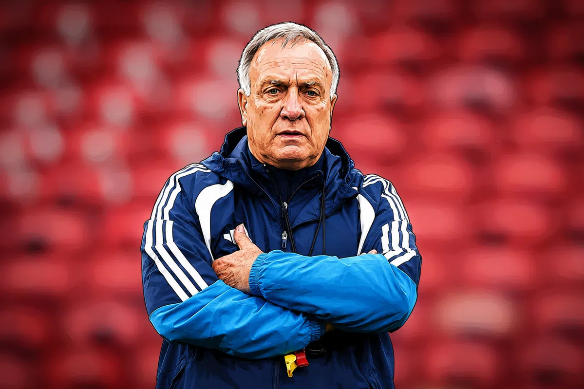 Dick Advocaat, the 78-year-old Dutch football manager, is seen on the sidelines during a World Cup match.