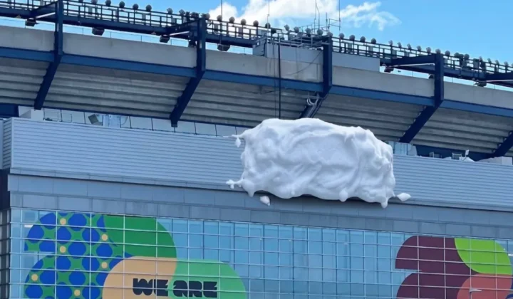 Gillette Stadium’s Creative Logo Cover-Up Goes Viral During World Cup