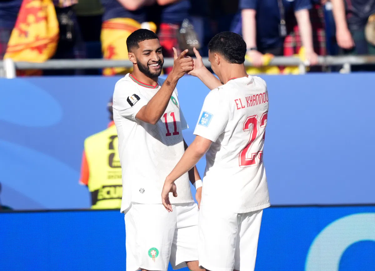 Morocco national football team players in training gear