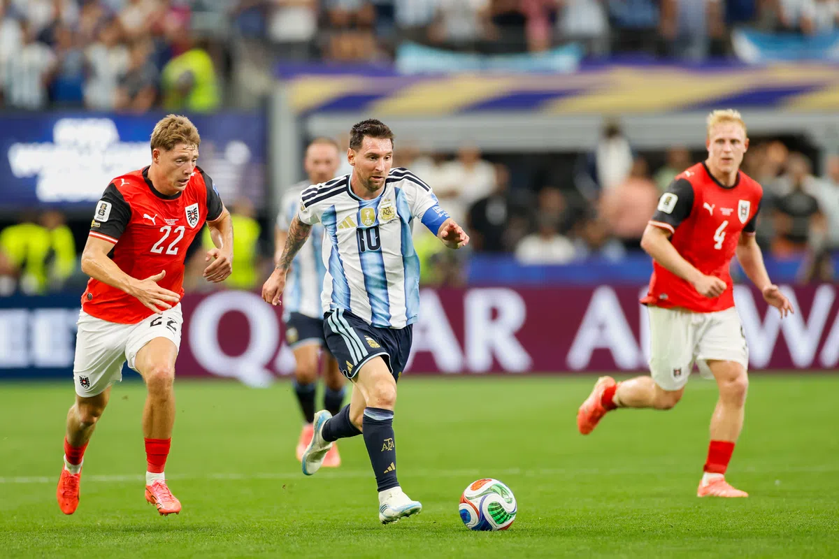 Lionel Messi training with the Argentina national team