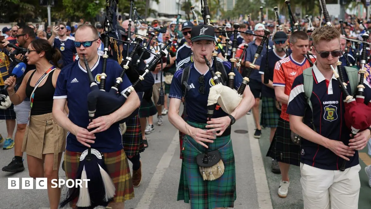 Scotland Supporters Paint Miami Green and White Ahead of Brazil Clash