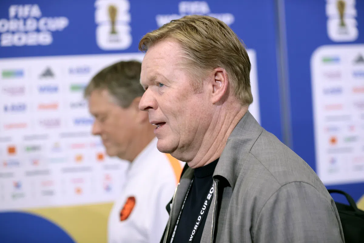 Ronald Koeman, Netherlands national football team manager, speaking during a press conference.