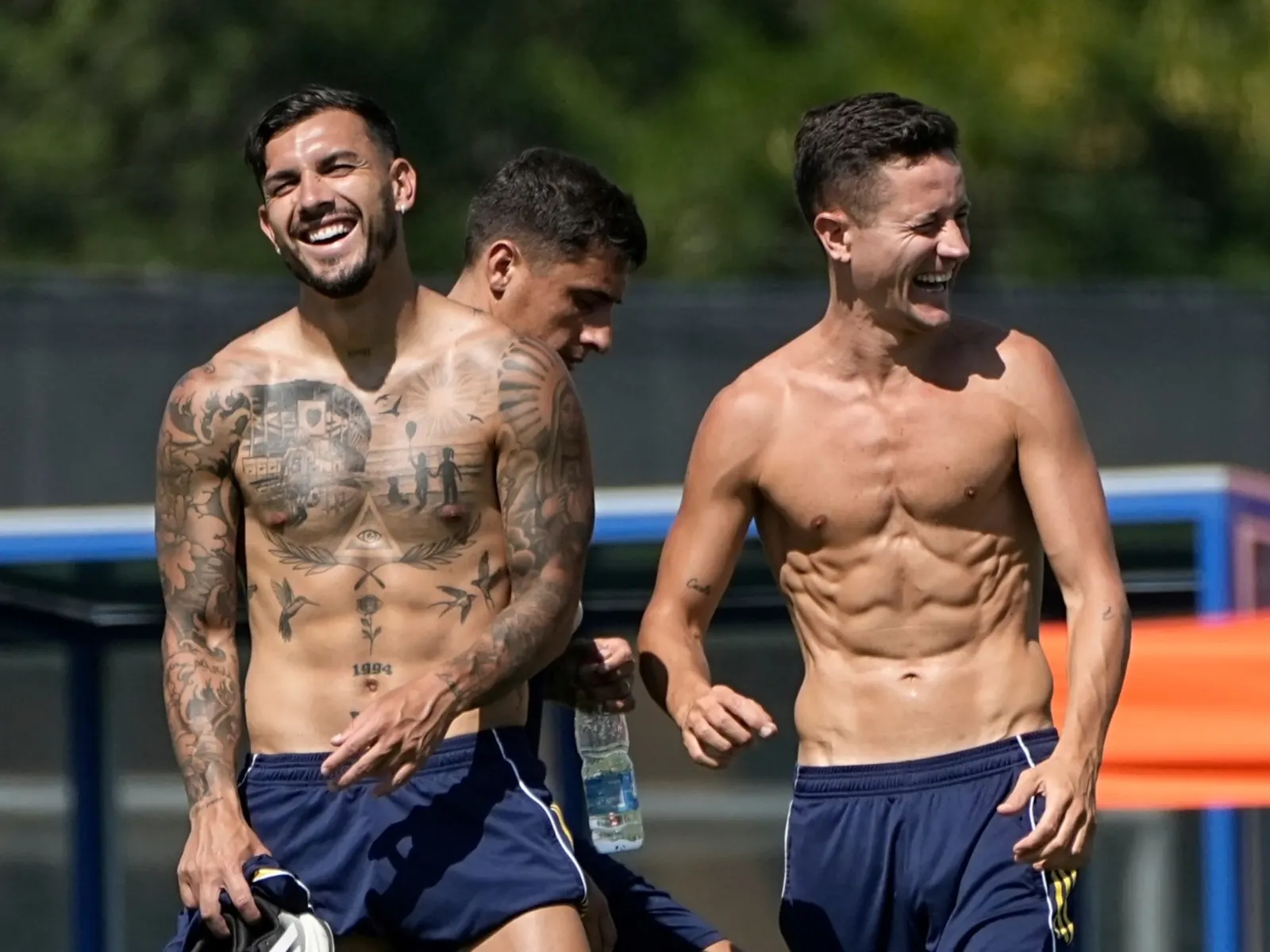 Leandro Paredes and Ander Herrera in action for Boca Juniors