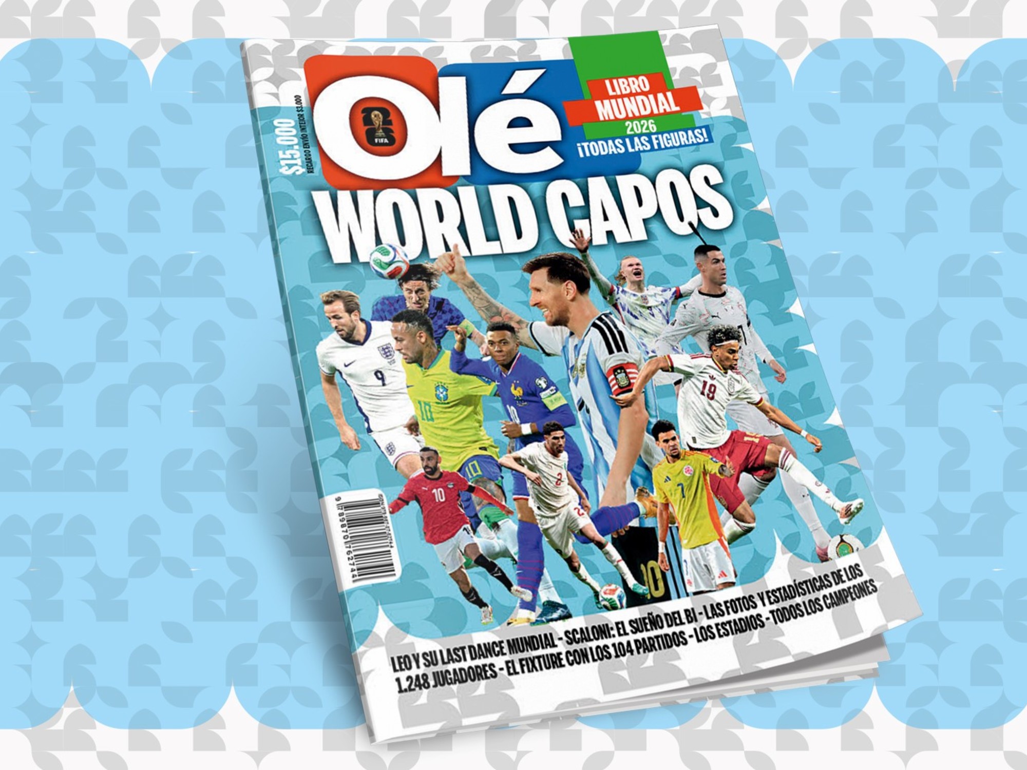 Cover of Olé magazine featuring football stars for the 2026 World Cup