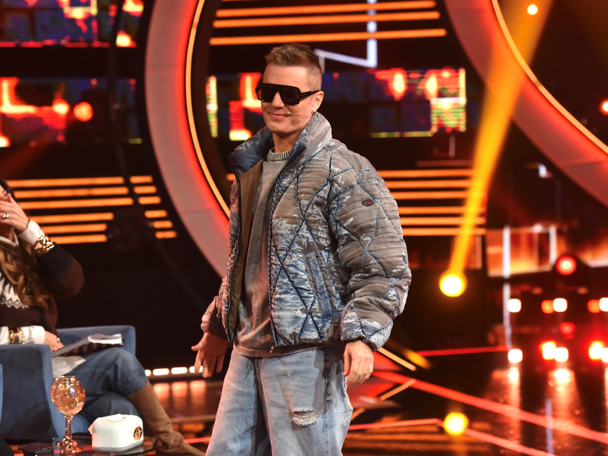Brian Sarmiento, a contestant on Gran Hermano: Generación Dorada, is seen on set.