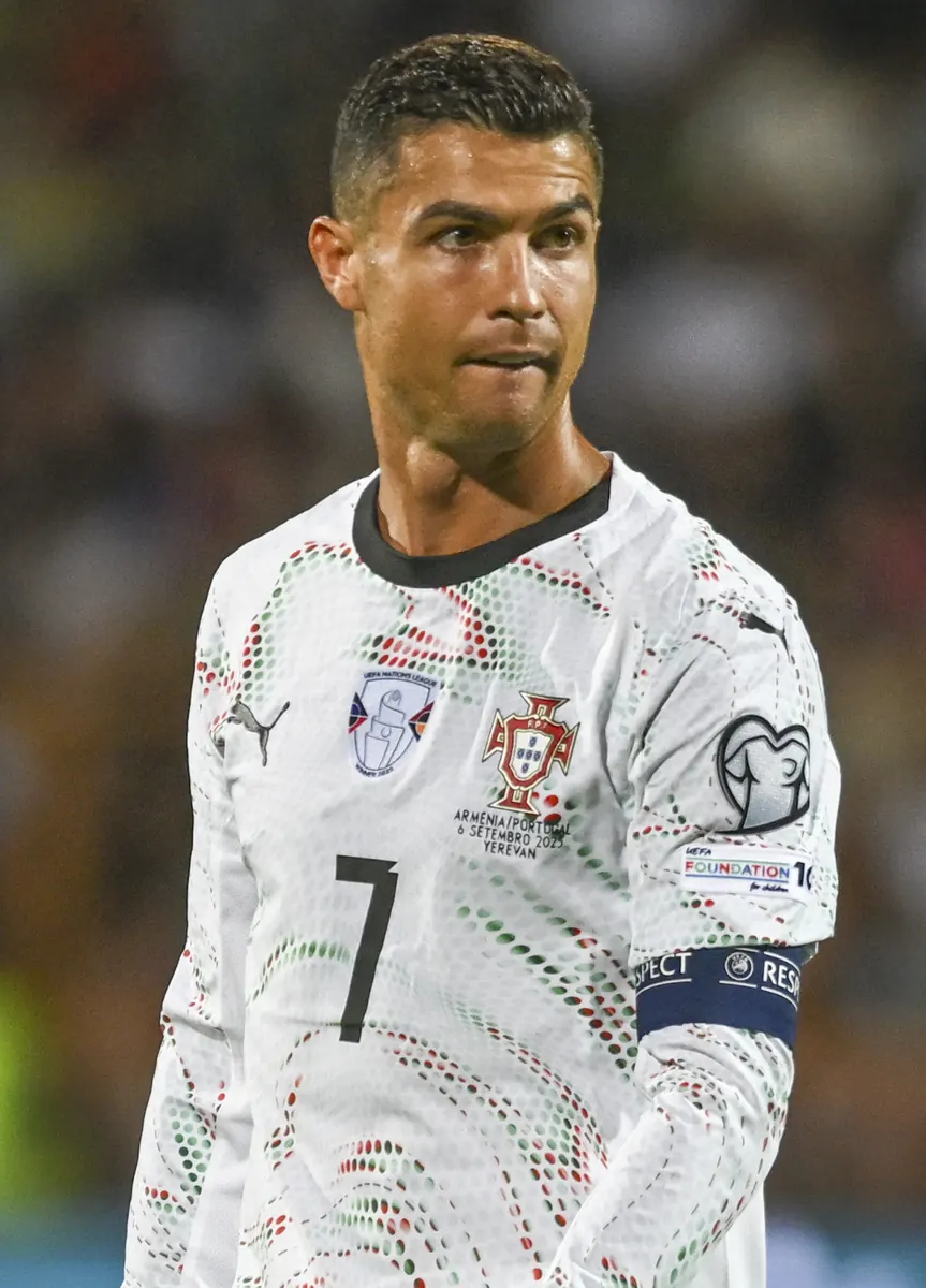 Cristiano Ronaldo in a Portugal national team jersey