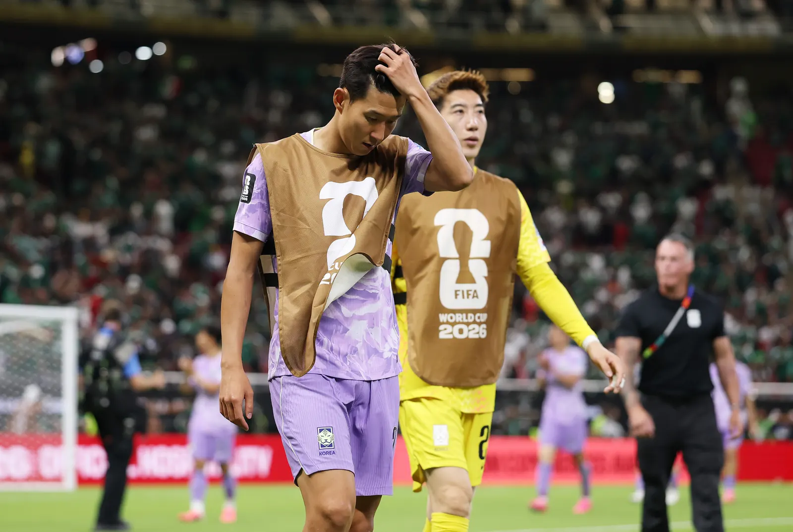 Korea Republic national football team in action during a match.