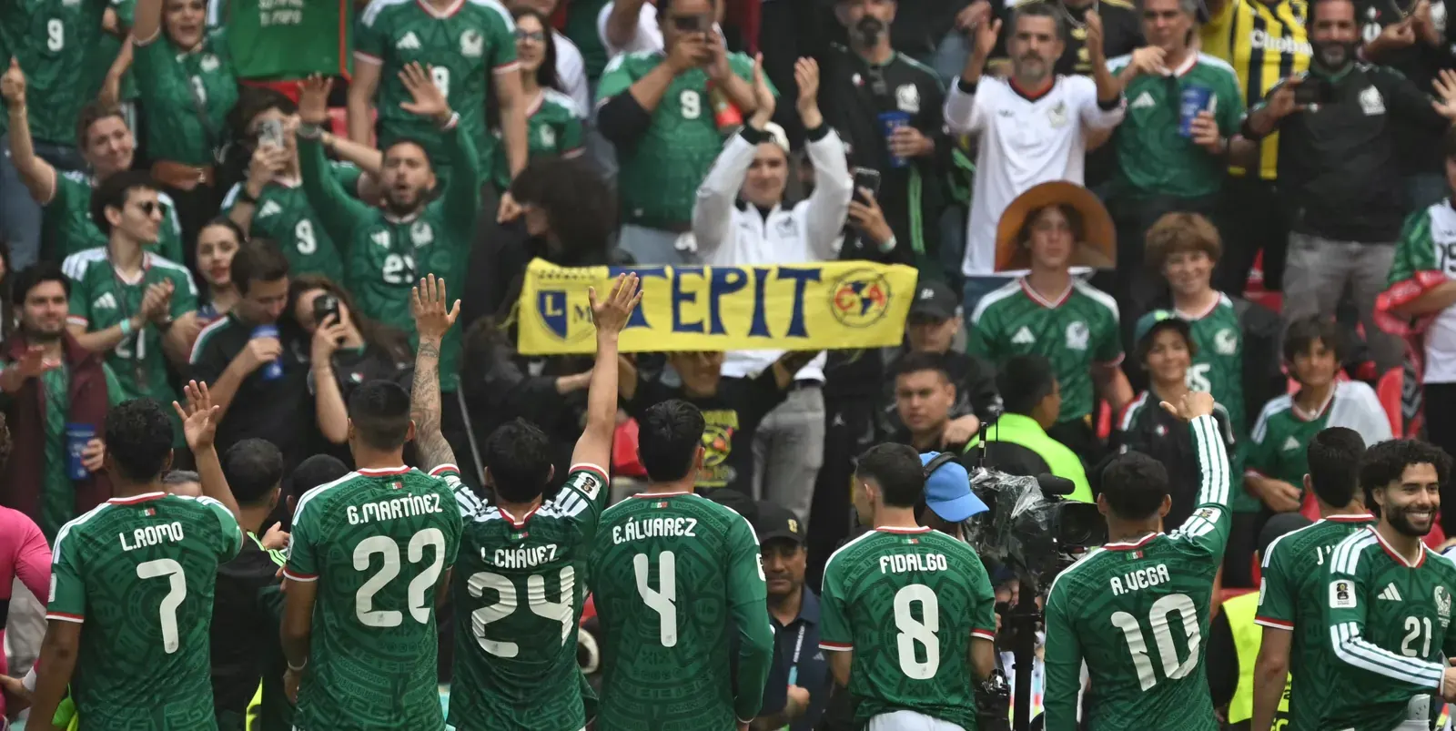 Mexico national football team celebrating a goal in the FIFA World Cup