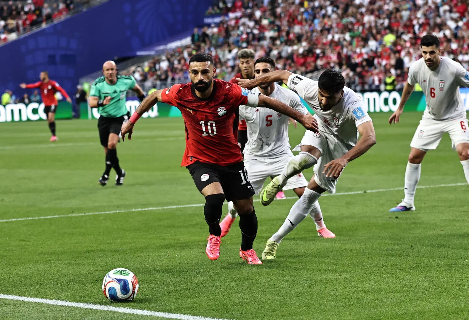 Mohamed Salah in action during an Egypt national team match.