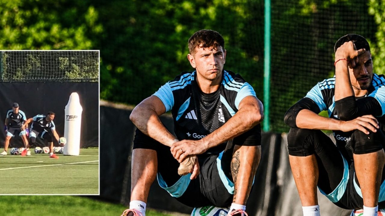 Dibu Martínez trains with one hand and no gloves, showcasing commitment to recovery