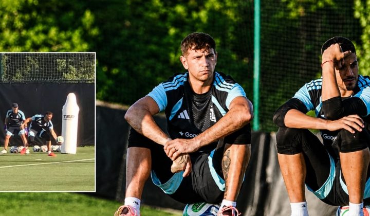 Dibu Martínez trains with one hand and no gloves, showcasing commitment to recovery