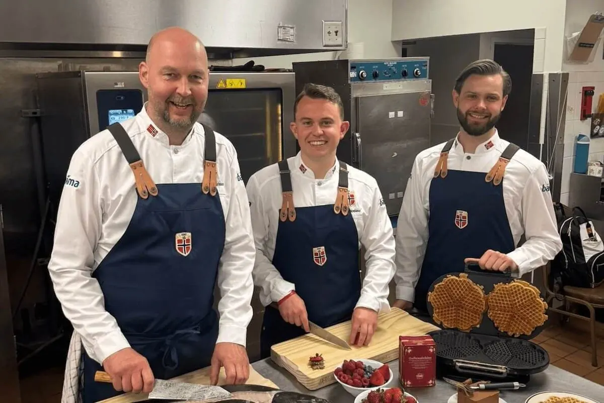 Chefs prepare meals for the Norway national football team during their World Cup campaign.