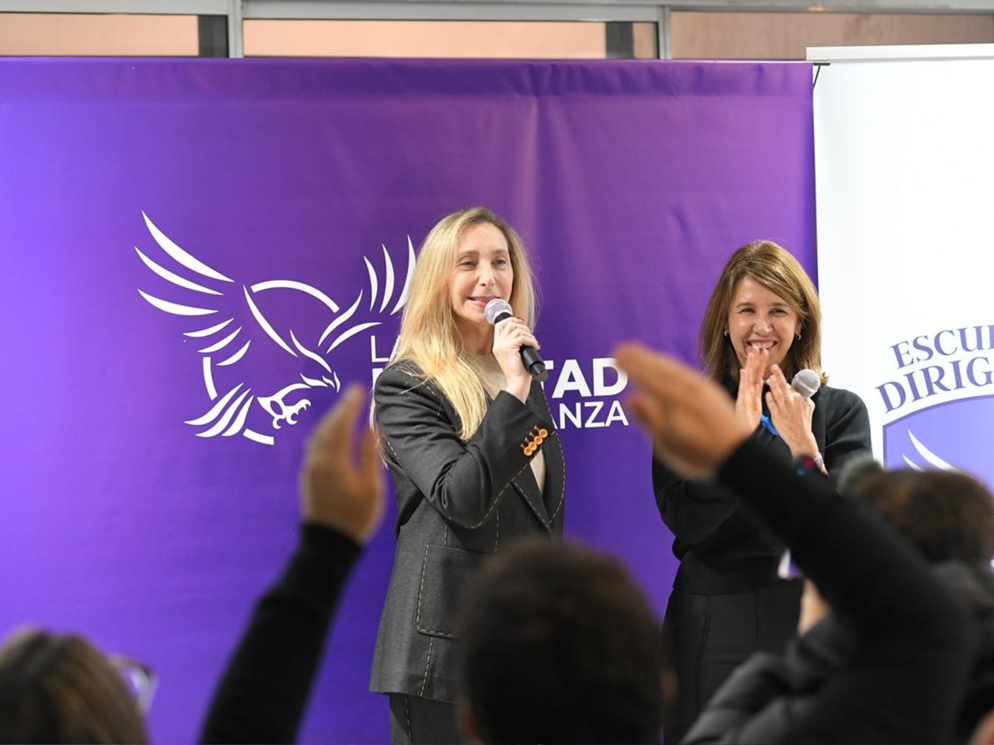 Karina Milei and Pilar Ramírez at the inauguration of the 