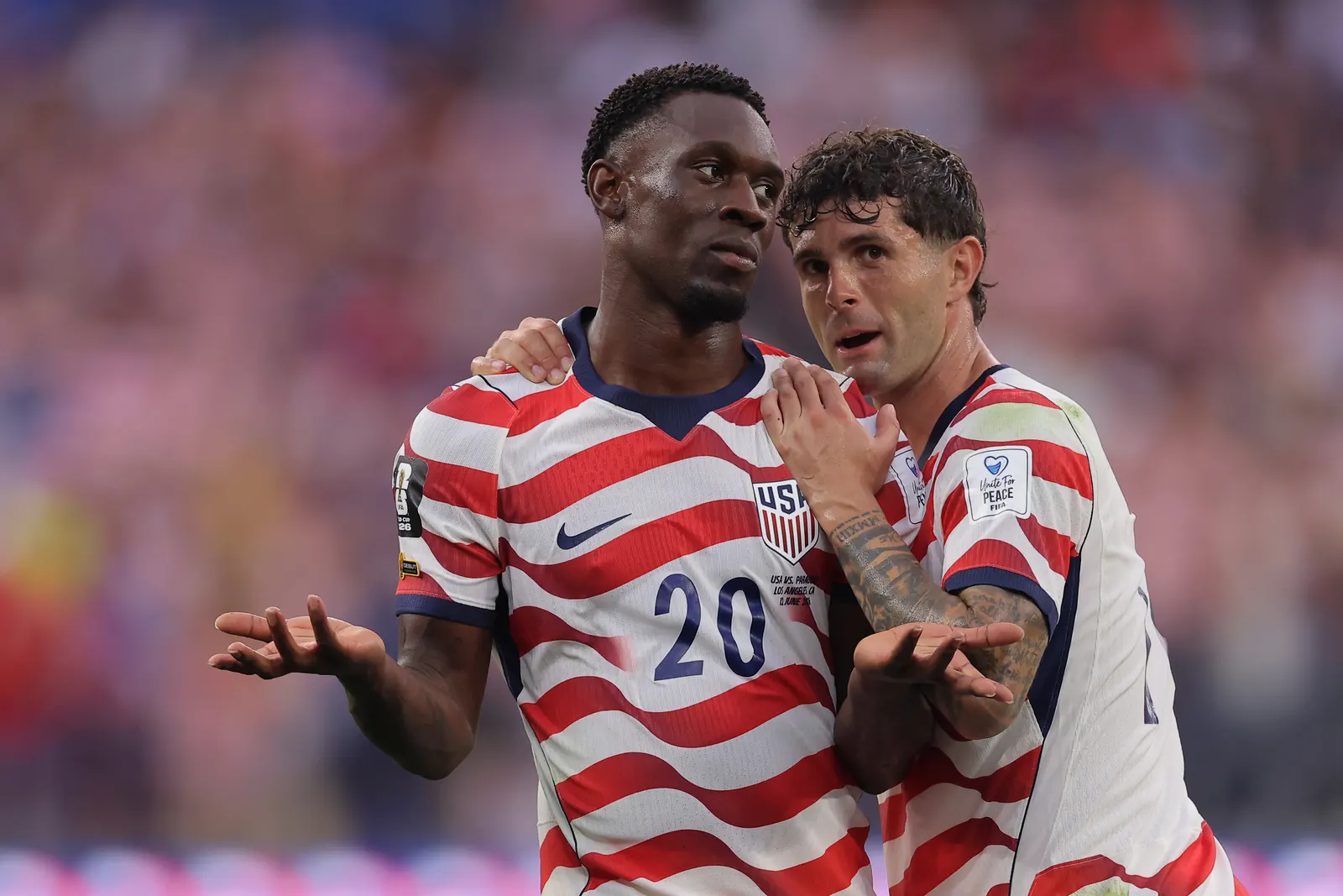 United States players celebrate a goal during their FIFA World Cup 2026 opening match against Paraguay.