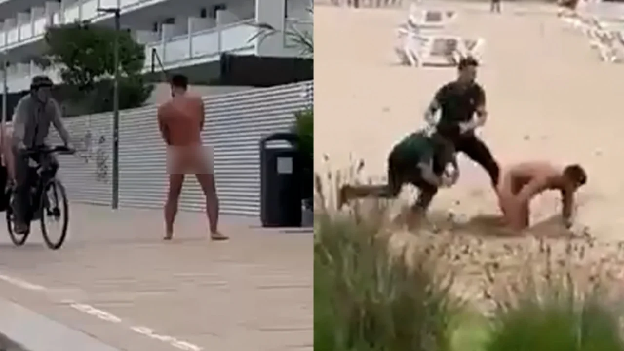 Turista Desnudo y Agresivo Provoca Caos en el Paseo Marítimo de Ibiza