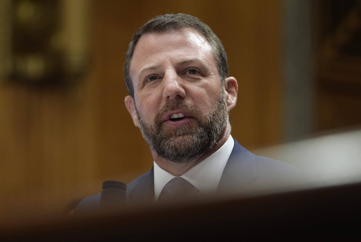 U.S. Homeland Security Secretary Markwayne Mullin at a press conference.