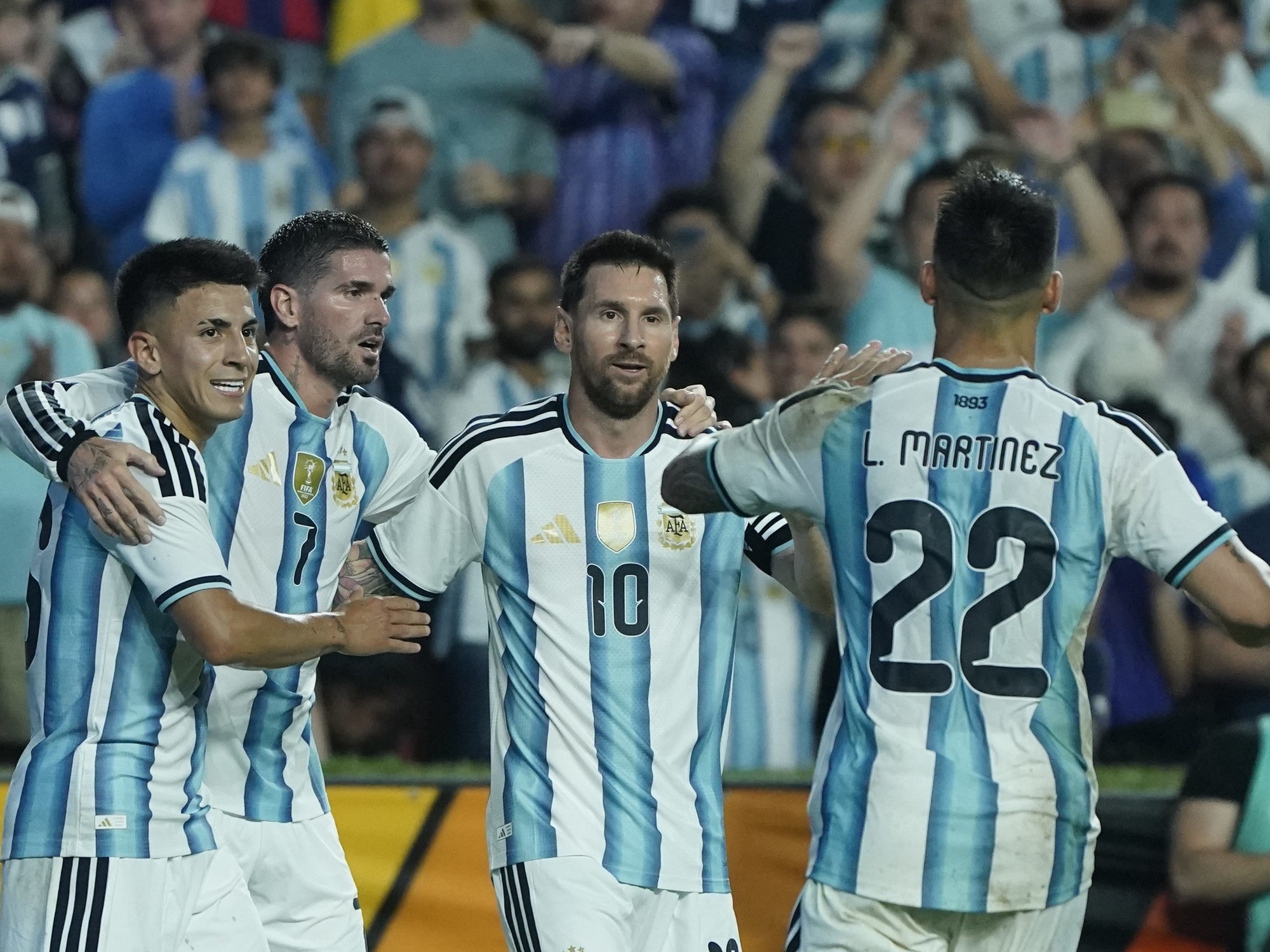 Argentina national football team players in training for the World Cup 2026.