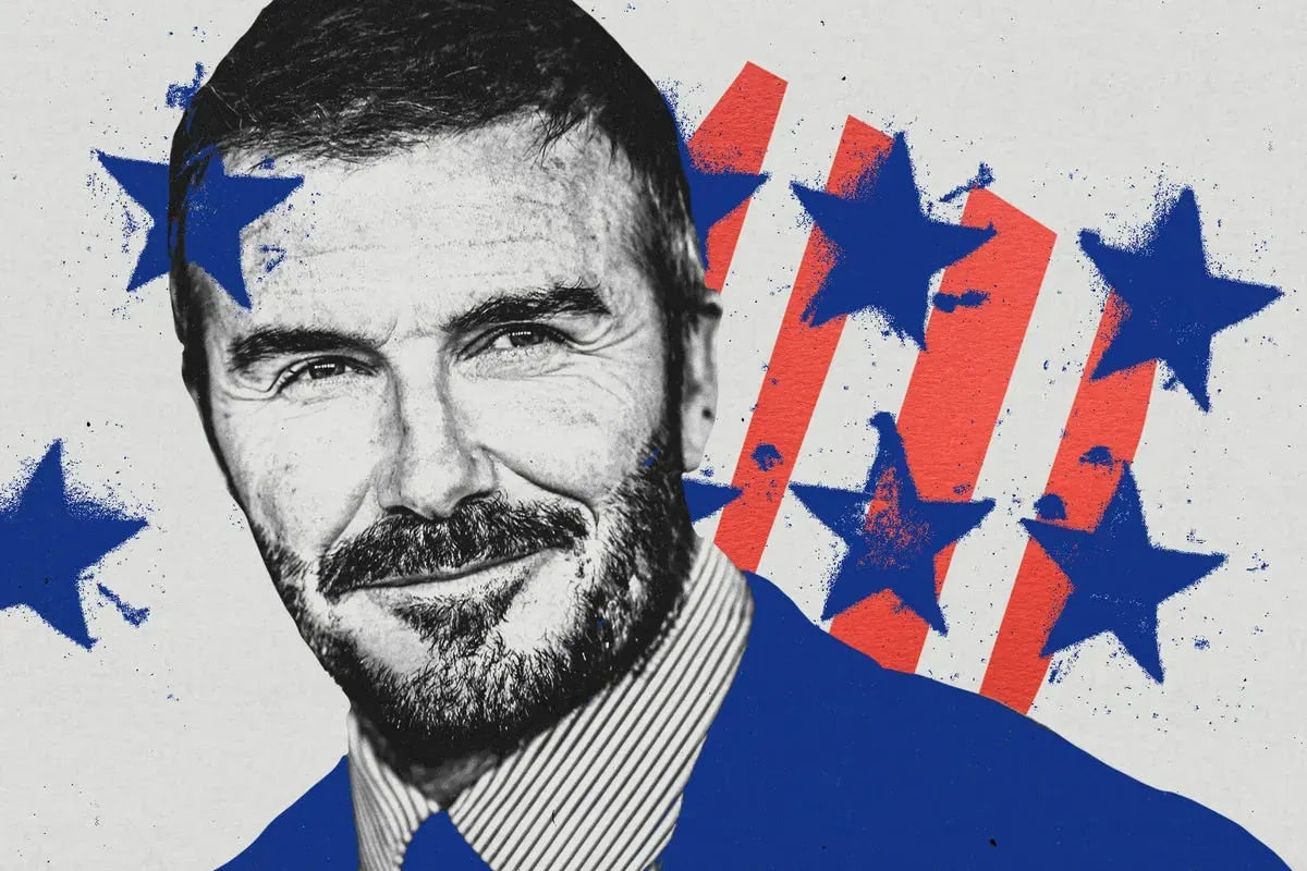 David Beckham attending a FIFA World Cup 2026 event, looking engaged and dressed smartly.
