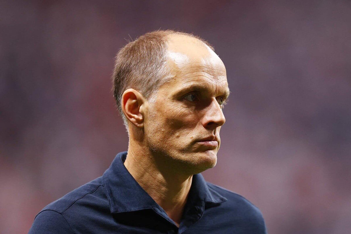 Thomas Tuchel, manager of the England national football team, speaks to the media.