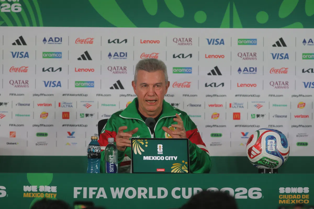 Mexico national football team coach Javier Aguirre speaking during a press conference.