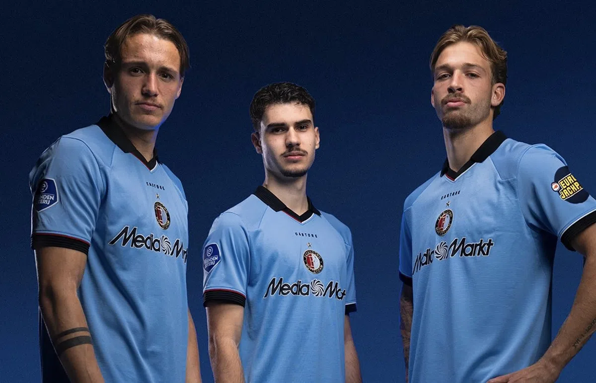 Feyenoord's new blue away kit for the 2026/27 Eredivisie season