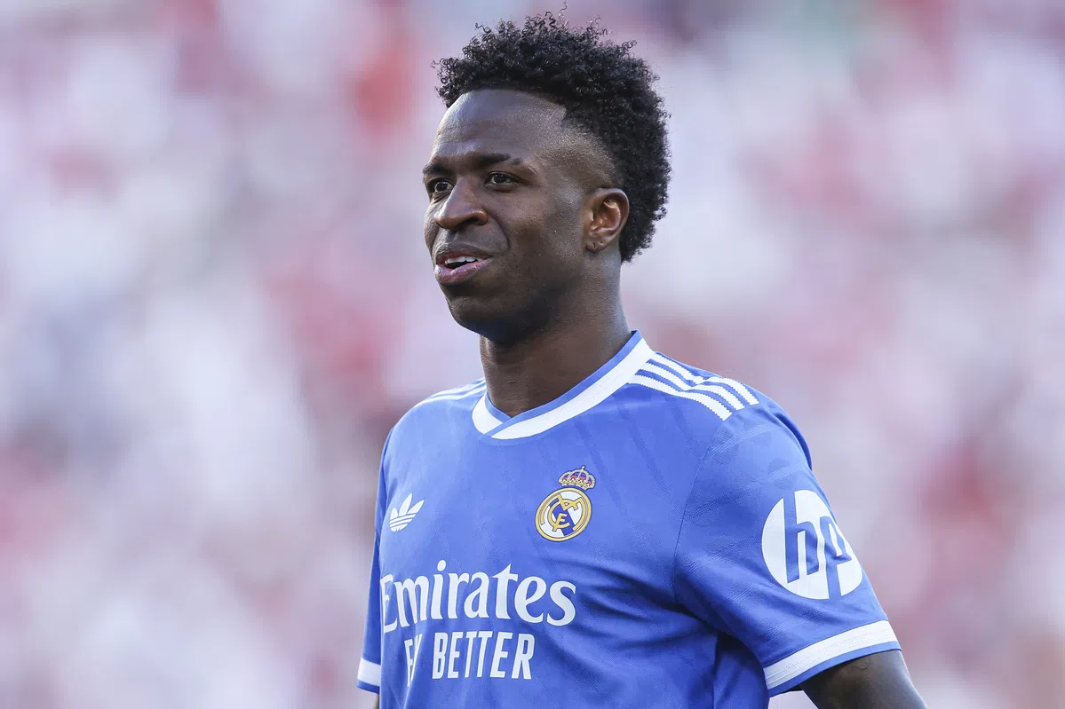 Vinícius Júnior wearing Real Madrid kit during a match