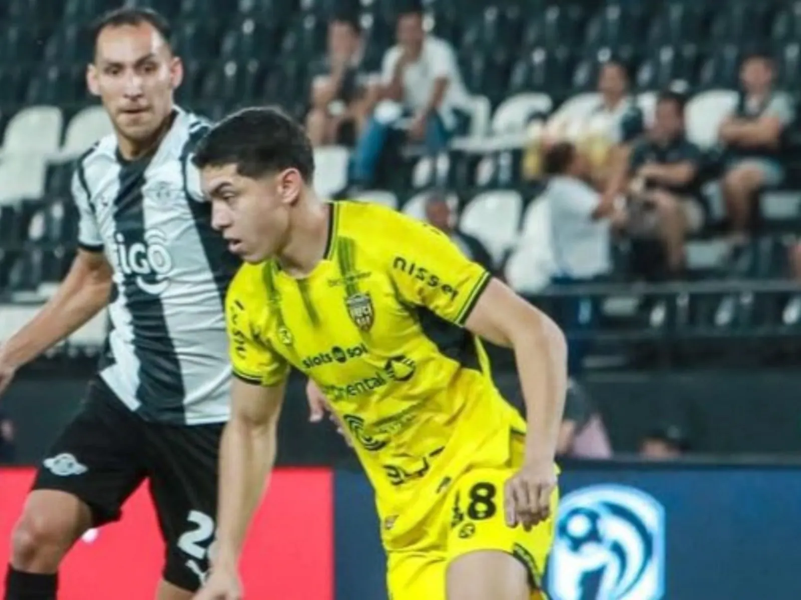 Recoleta FC players during the Paraguayan Clausura match against Libertad in Asuncion