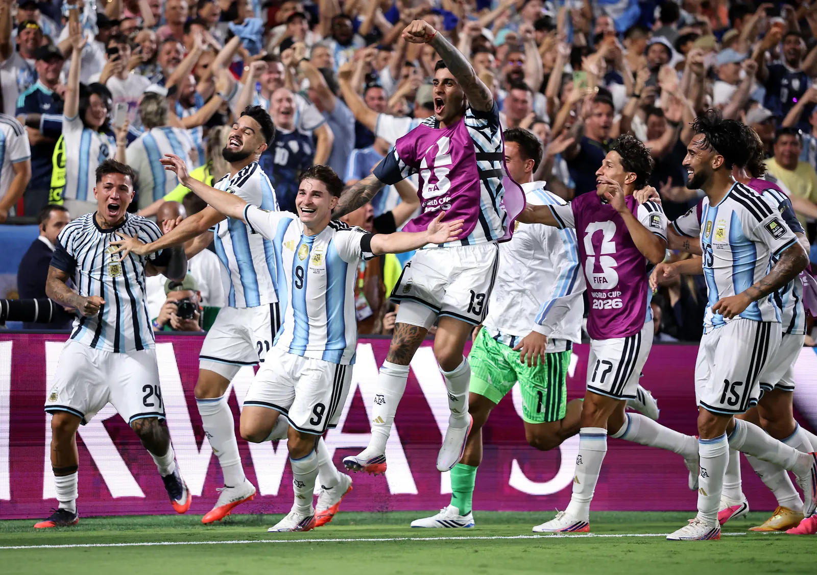 Julian Alvarez of Argentina celebrates his goal against Switzerland in the FIFA World Cup 2026 quarter-final.