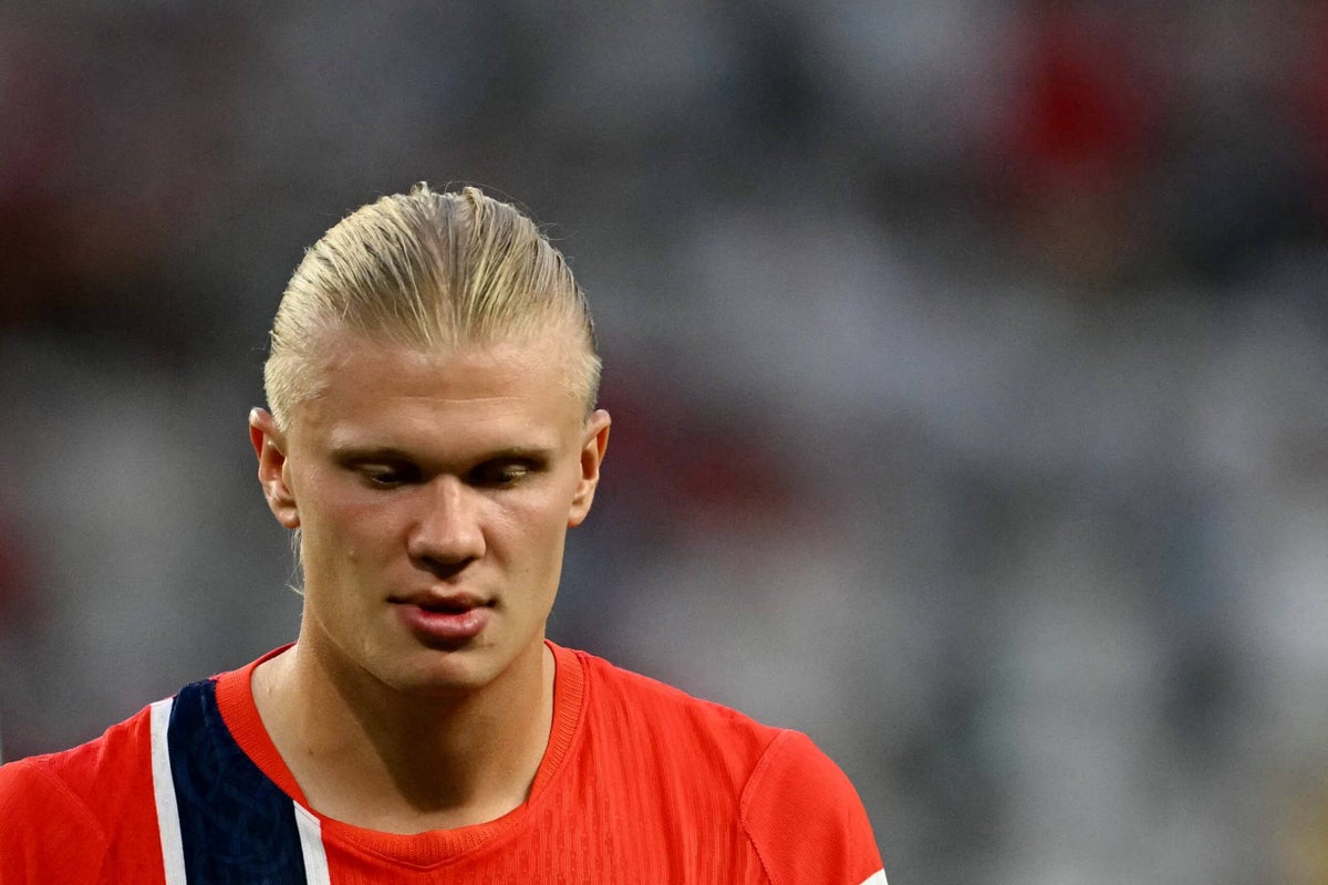 Erling Haaland in action during a FIFA World Cup match.