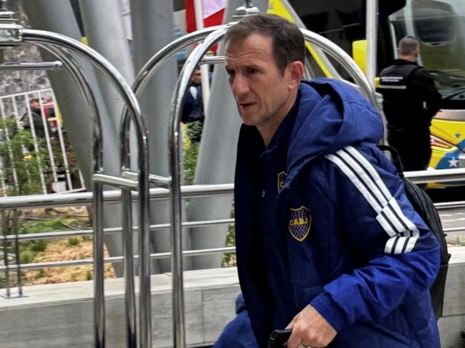 Boca Juniors head coach Rodolfo Arruabarrena during a training session in Rancagua, Chile ahead of the Copa Sudamericana match against O'Higgins