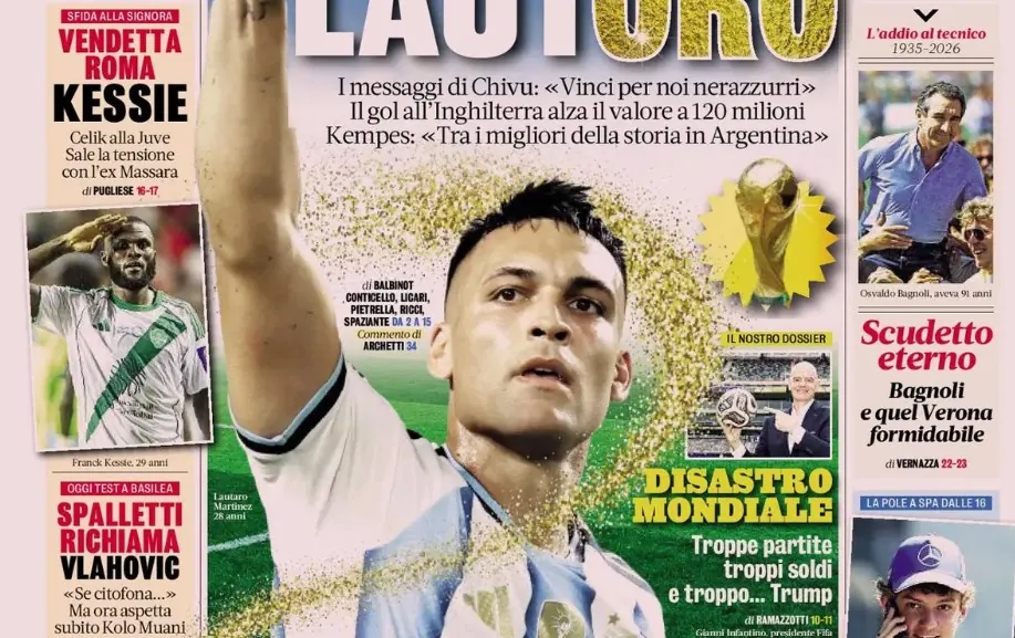 Italian Football Dailies Highlight Lautaro Martinez’s Rise and Roma’s Transfer Activity