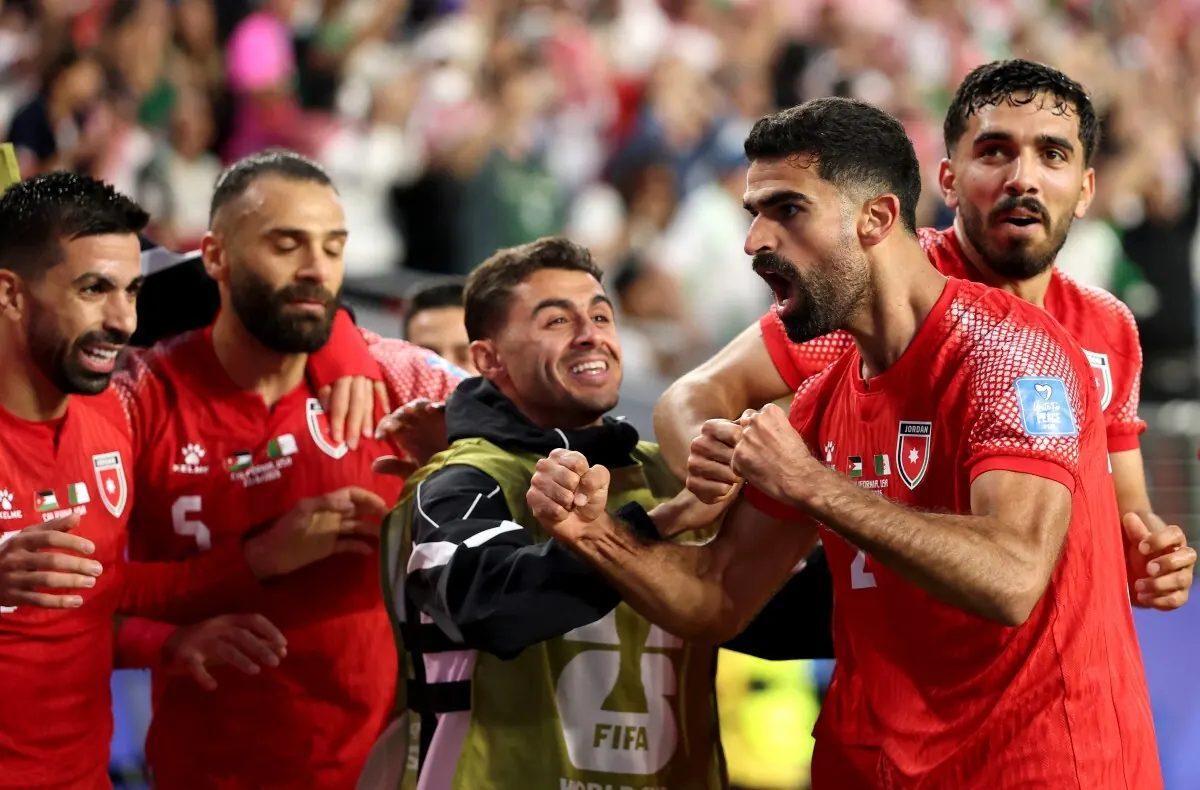 Jordan players in action during their FIFA World Cup 2026 debut match