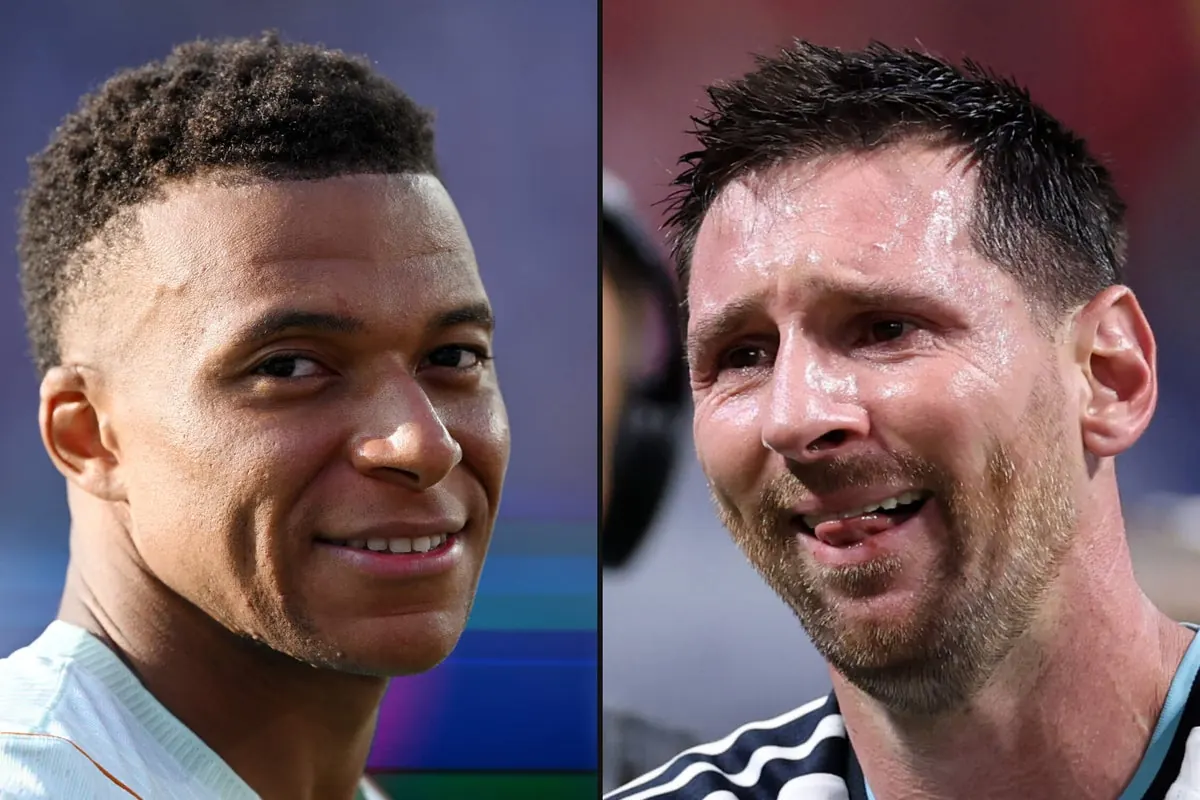 Kylian Mbappe and Lionel Messi in a World Cup match